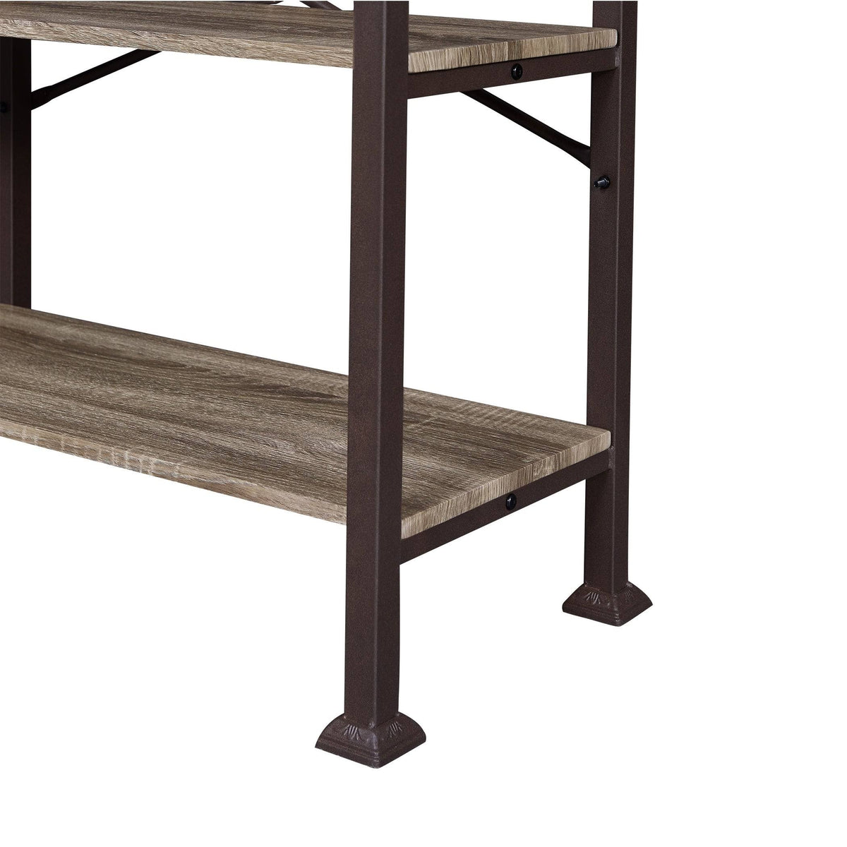 5-Tier Grey Oak Metal Bookshelf F350