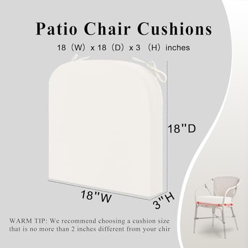 Waterproof Memory Foam Outdoor Chair Cushions Set of 2, 18x18x3 Inch, Blue Z746461