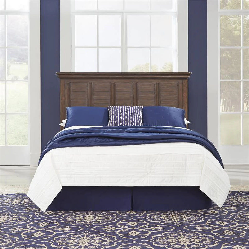 Wood Queen Headboard with Three Panels in Brown T409935