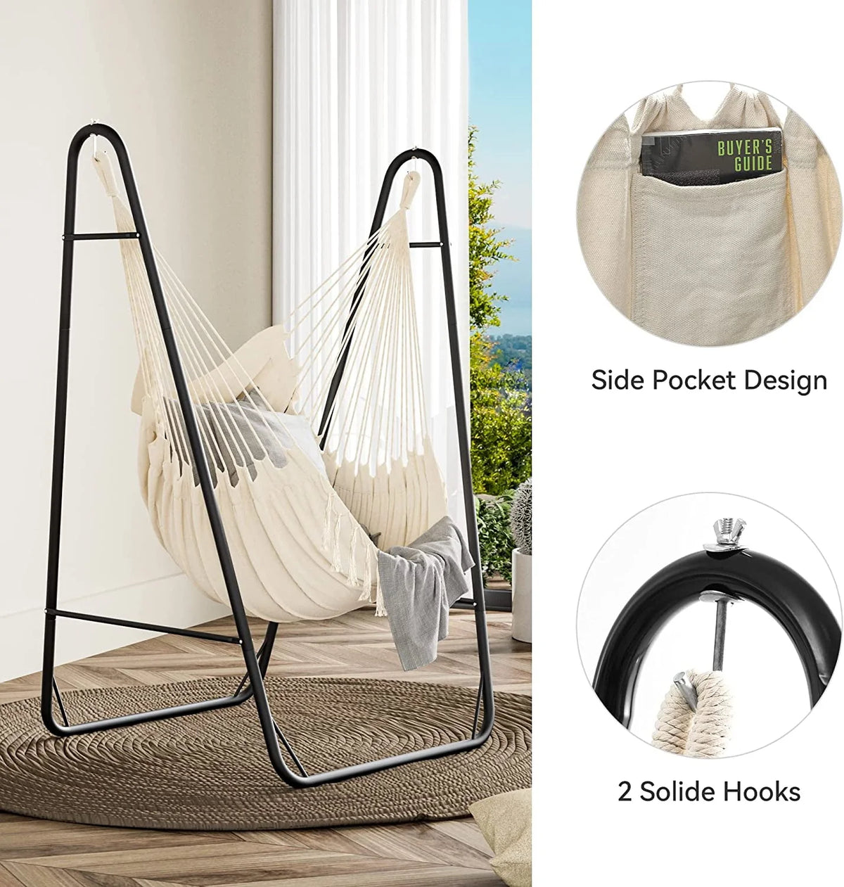 Hammock Chair with Stand Heavy Duty 330Lbs E9511