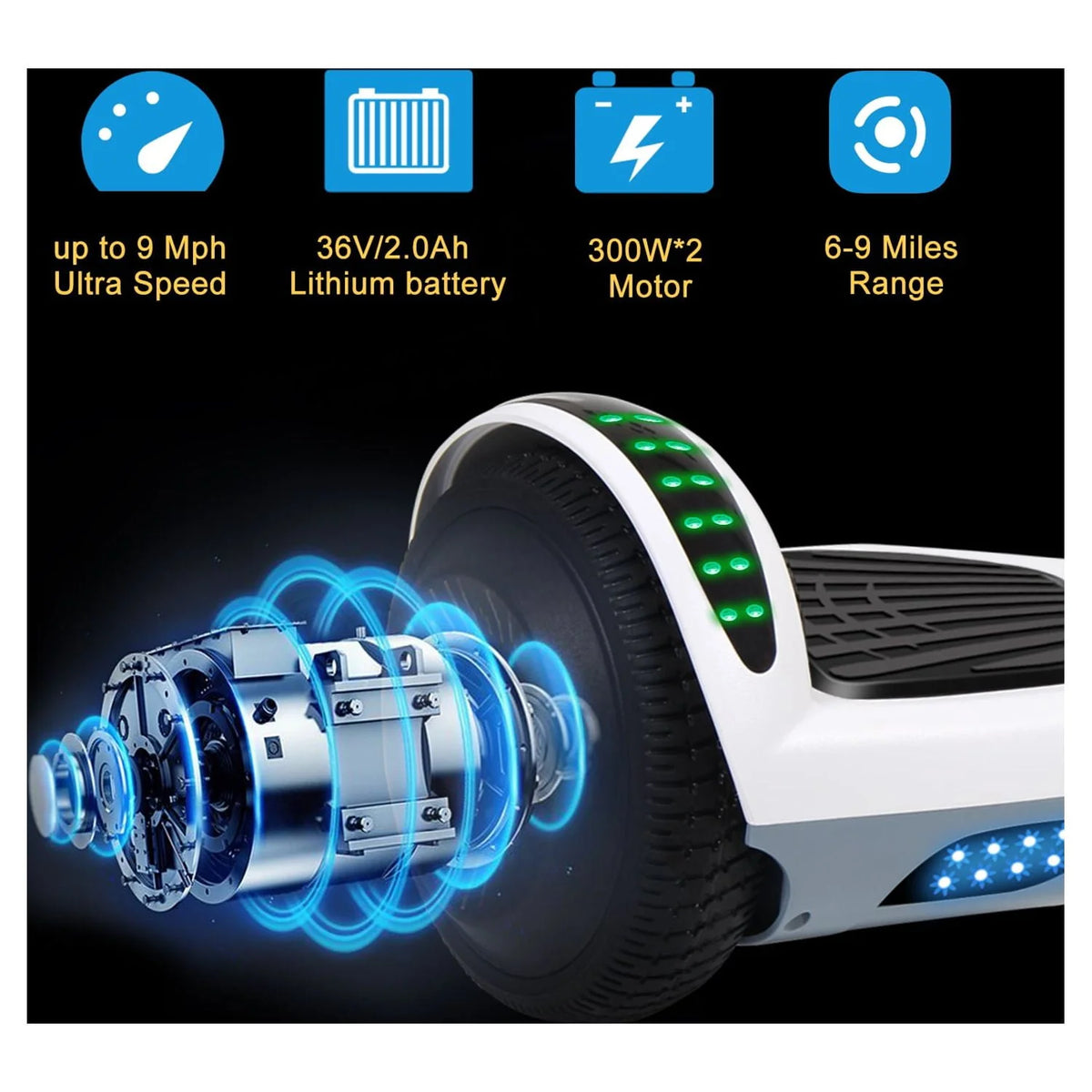 6.5 Self Balancing Electric Hoverboard with LED Light E3888