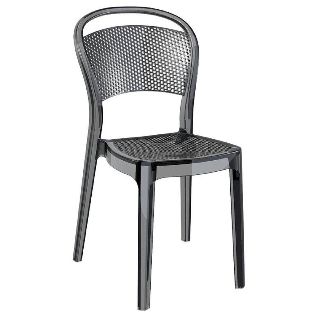 Polycarbonate Dining Chair Transparent Black Set of 2 C21162