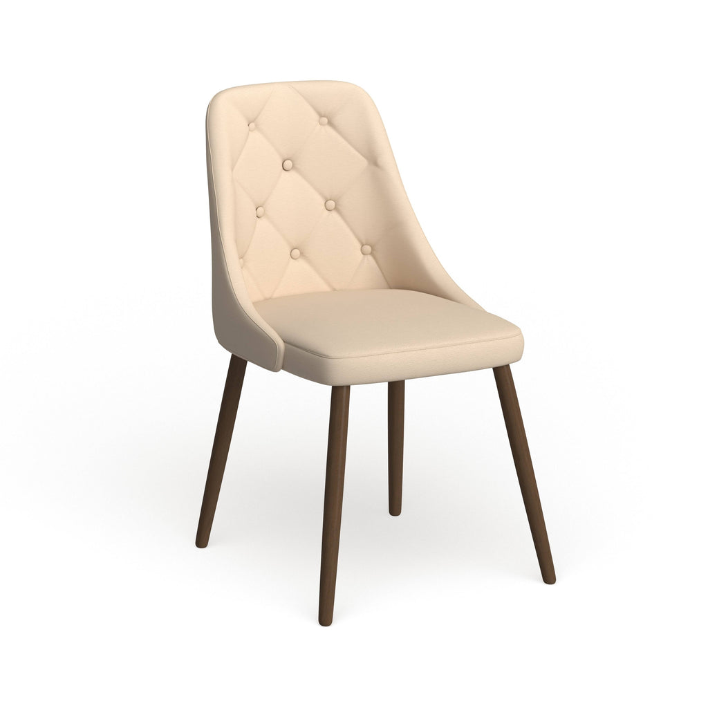 Cream Faux Leather Tufted Accent Chair X582771
