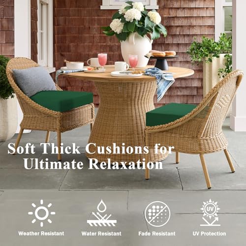 Waterproof Memory Foam Outdoor Chair Cushions Set of 2, 18x18x3 Inch, Blue Z746461