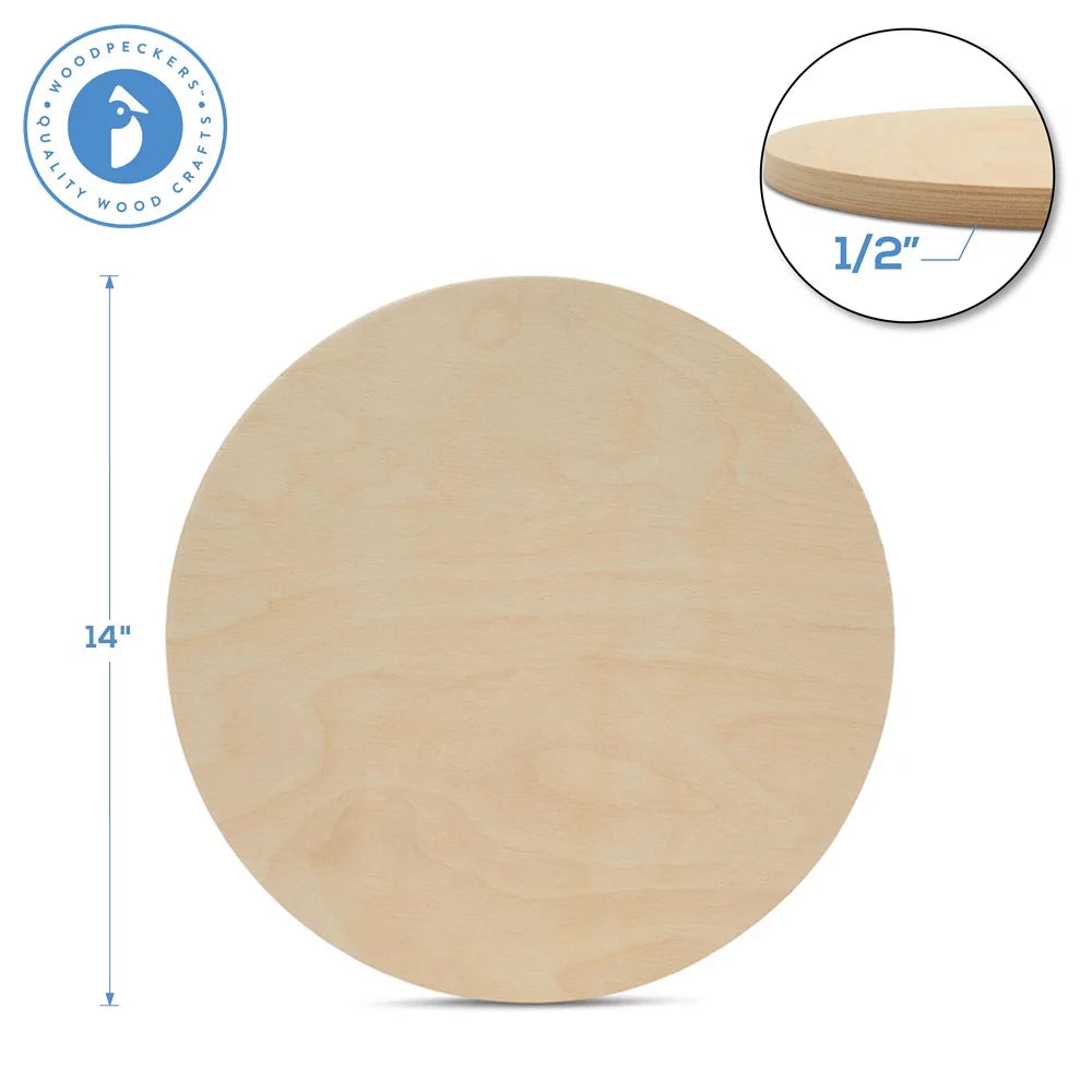 14 inch Unfinished Birch Wood Circles Pack of 10 Z960