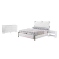 Gloss White Wood & Acrylic King-size 3-Piece Bedroom Set D859