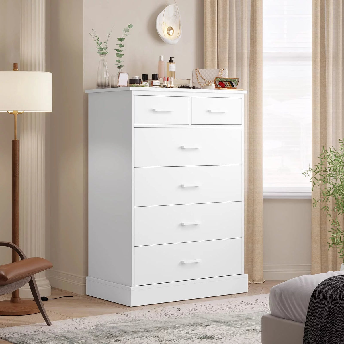 Black 6 Drawer Wood Dresser A752