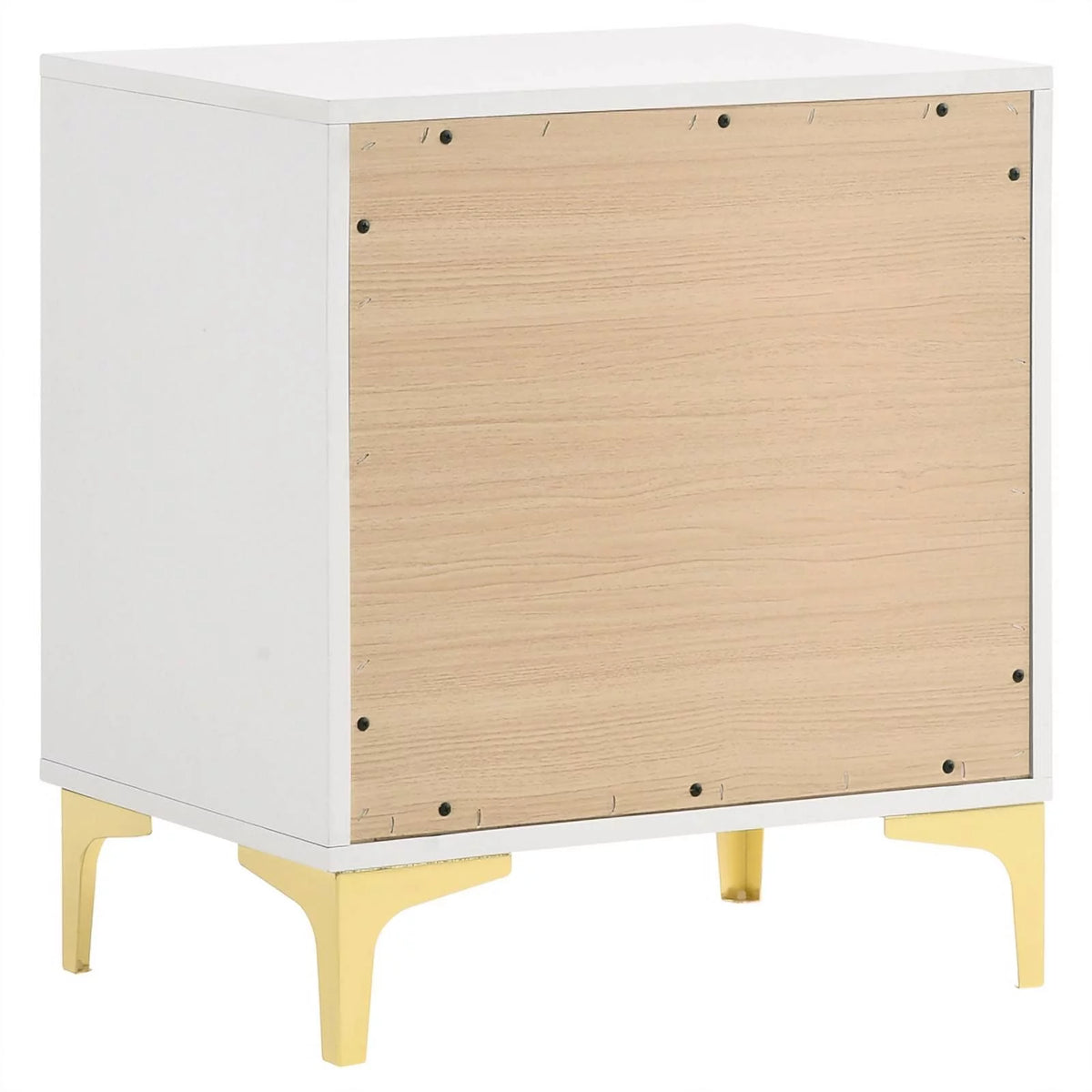 4-piece Wood California King Bedroom Set in White and Gold W772373