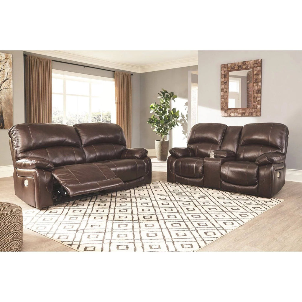 Gray Leather Power Reclining Sofa V17151