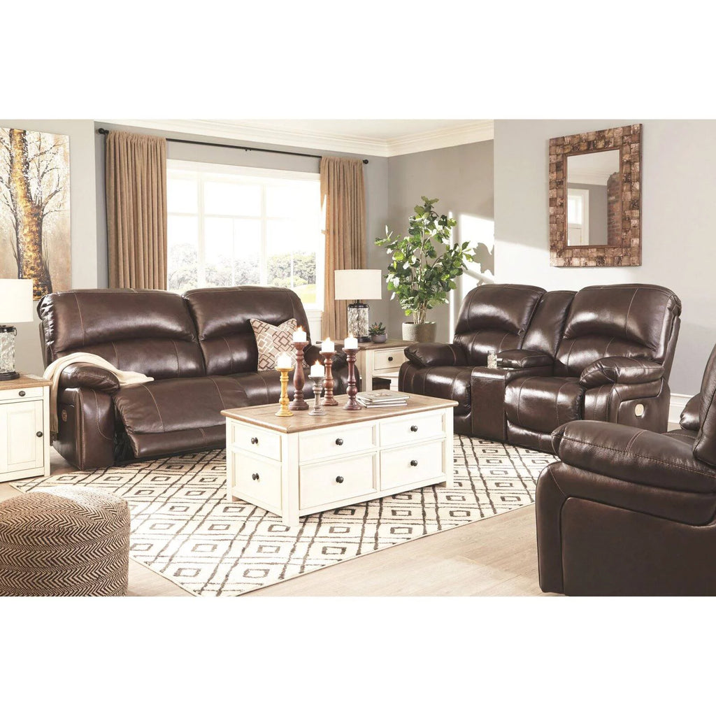 Gray Leather Power Reclining Sofa V17151
