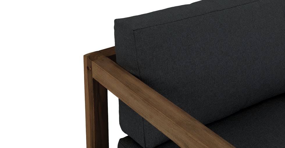 Black Outdoor Lounge Chair Solid Teak U83632