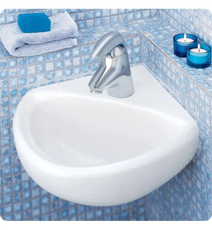 Wall-Mount Corner Sink White I870