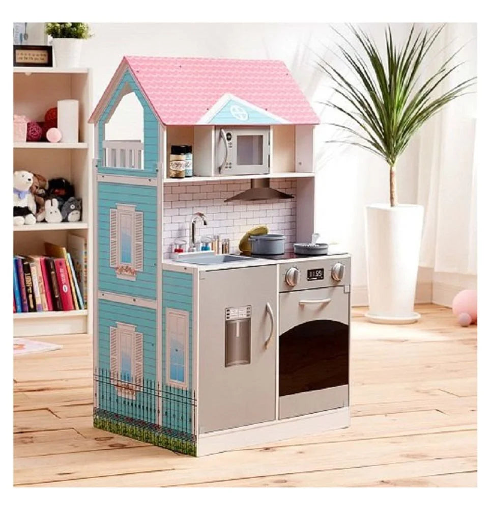 2 in 1 Doll House & Play Kitchen J99032