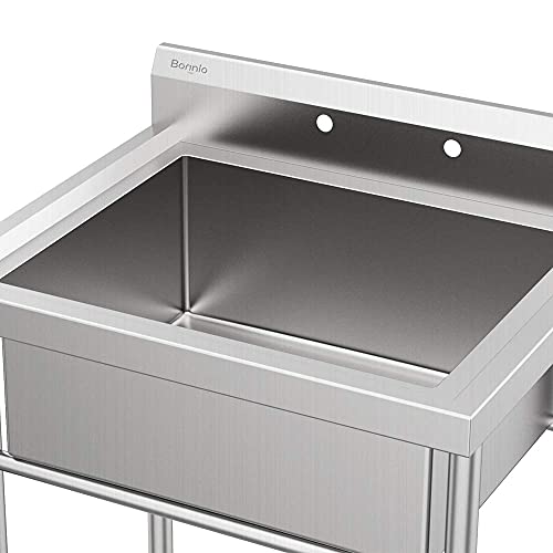 28" Stainless Steel Utility Sink with Backsplash V961