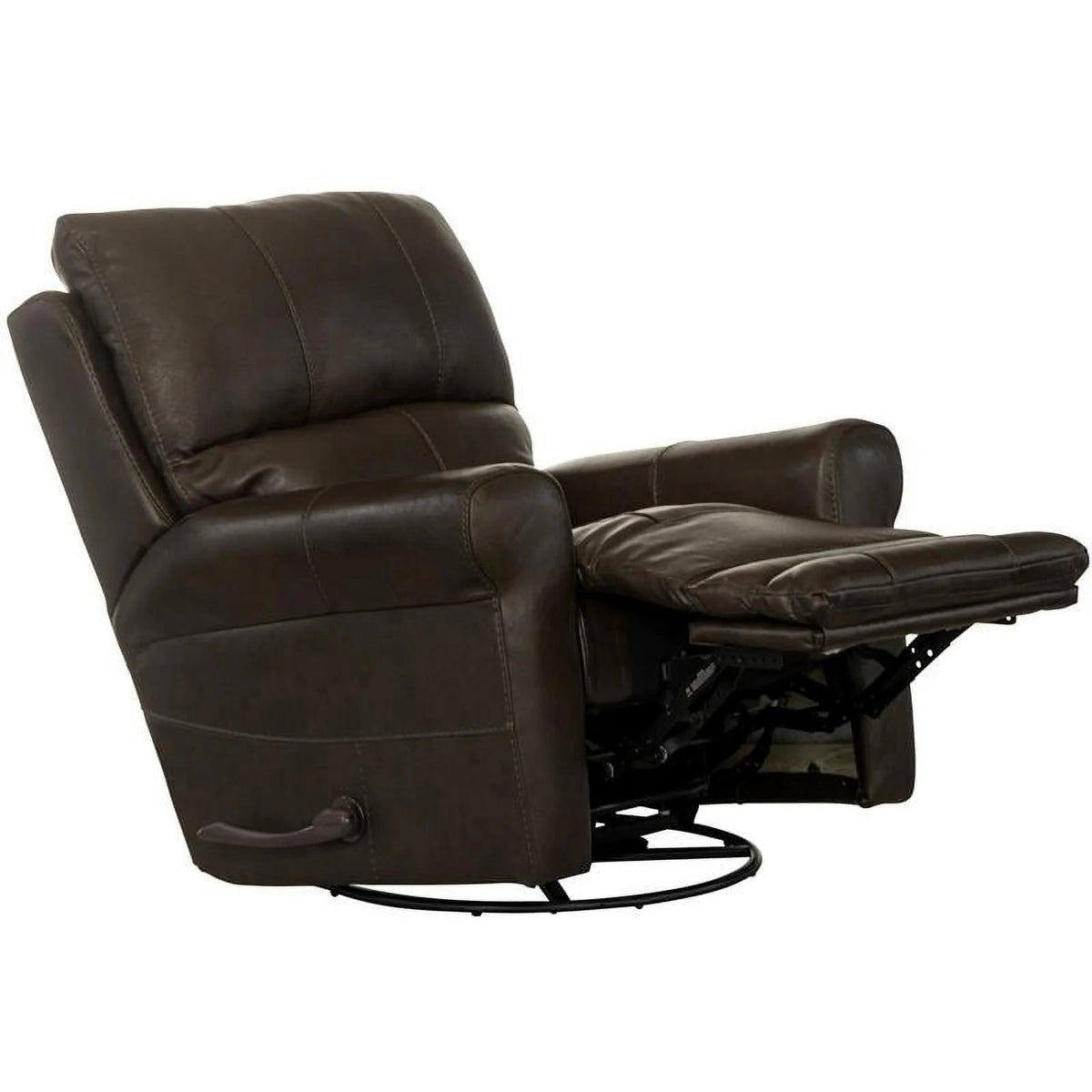 Chocolate Brown Leather Swivel Glider Recliner O582
