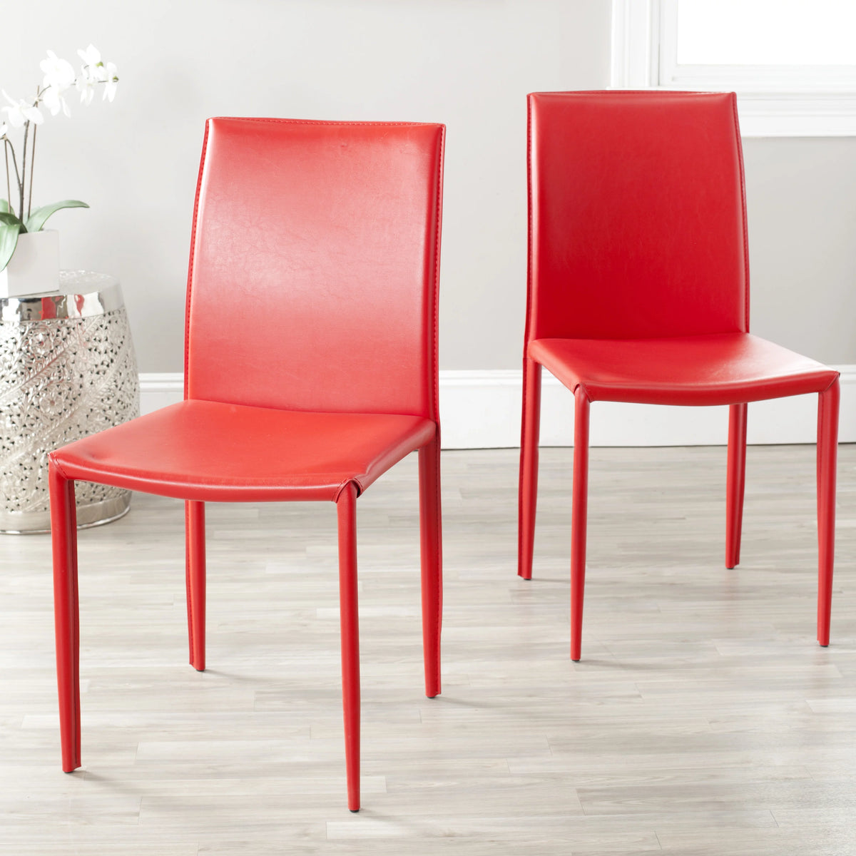 Red Upholstered Dining Chair Set of 2 K73145