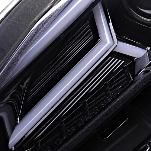 Black Projector Headlights with Sequential LED Turn Signal, L + R Pair Headlamp Assembly A9082
