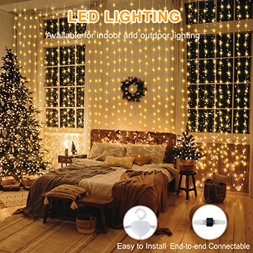 600 LED 20Ftx10Ft Dual Color Changing Curtain Lights with Timer Remote Waterproof D934164