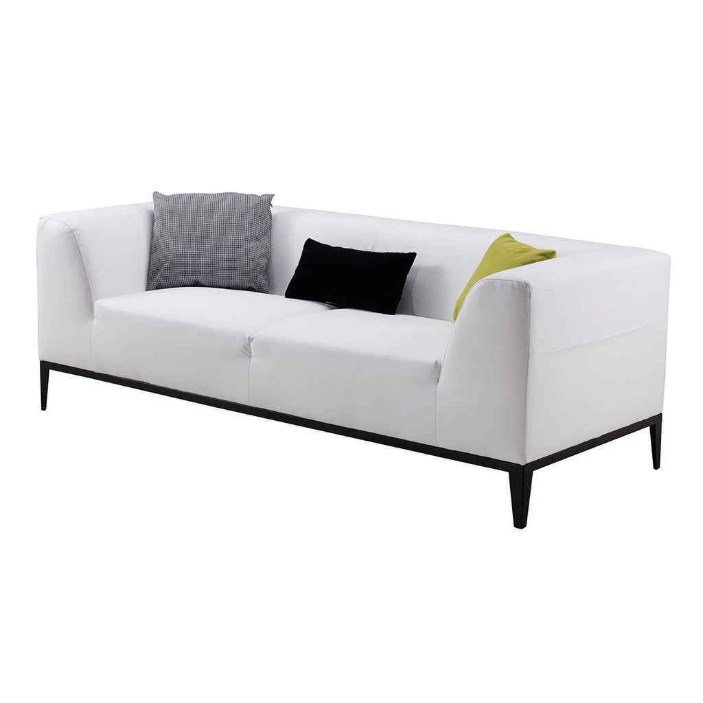 White Faux Leather Sofa P13287