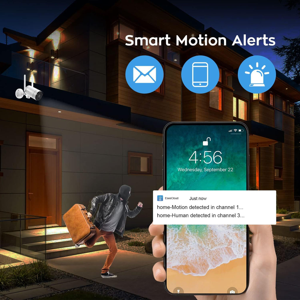 2K All-in-One Wireless Security Camera System with 12 HD Monitor C366508