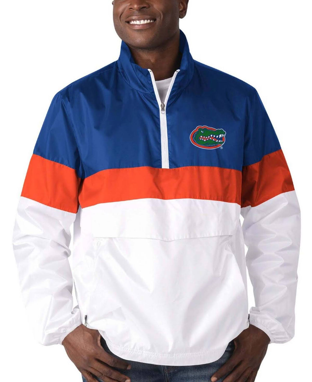 White Half-Zip Pullover Jacket D509