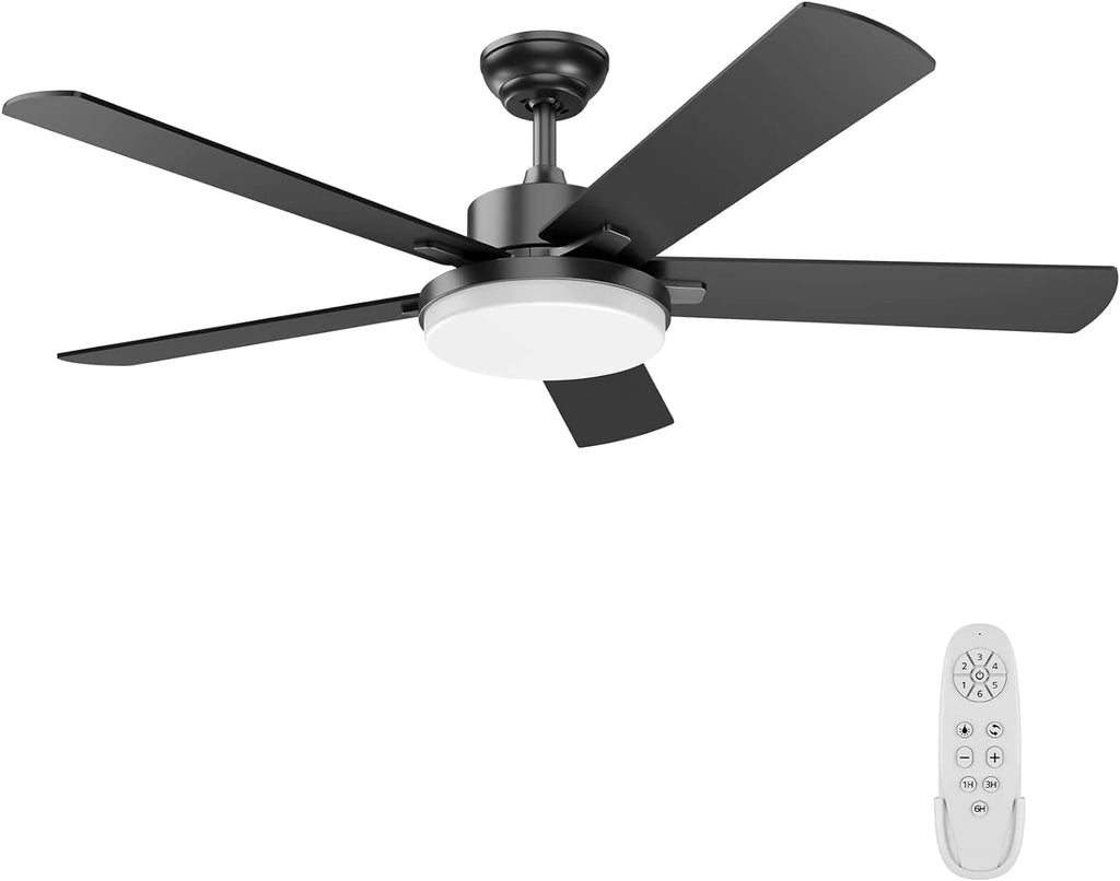 52 Inch White Dimmable Ceiling Fan with Light Y604
