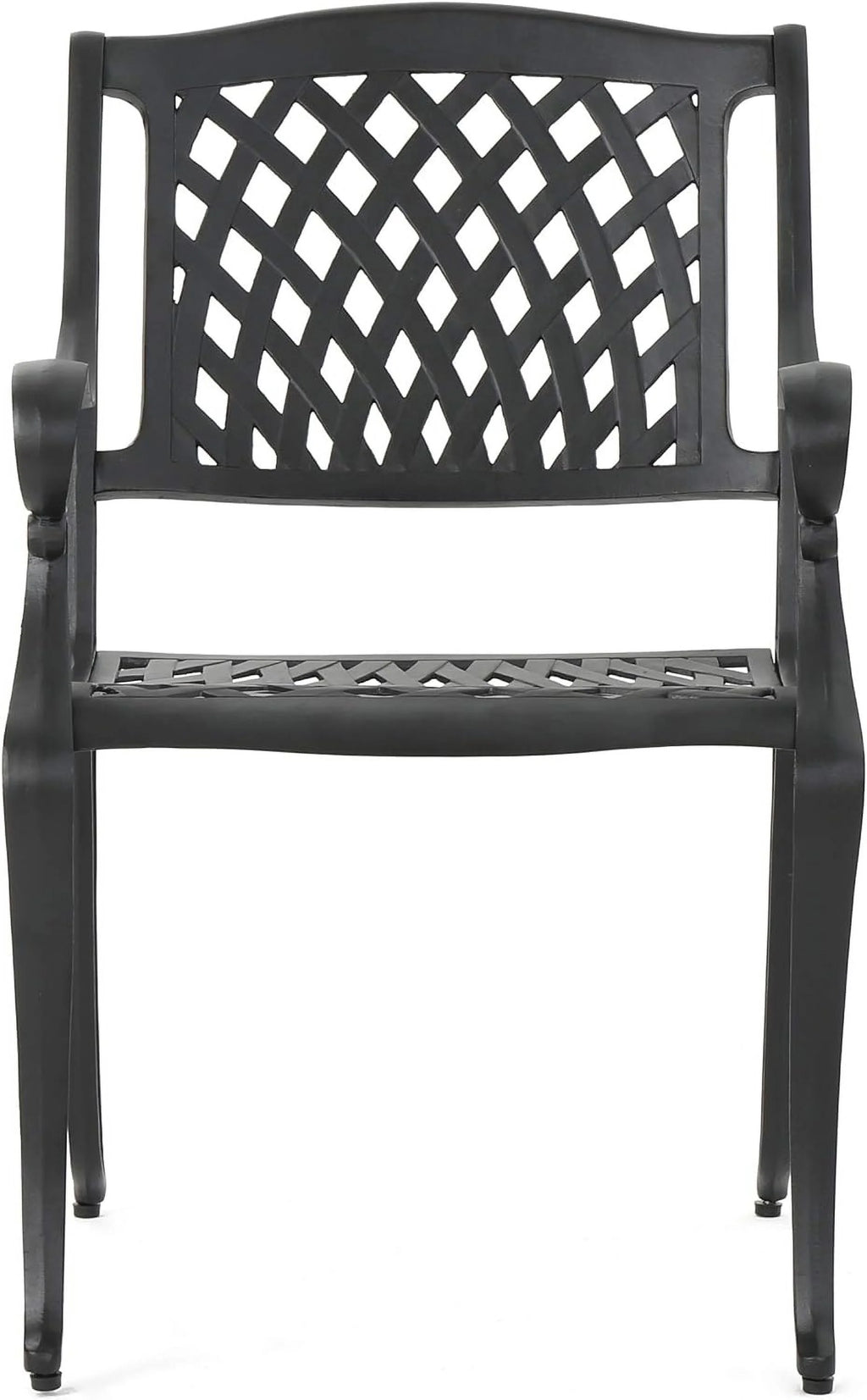 Cast Aluminum Chairs, 2-Pcs Set, Antique Matte Black C718