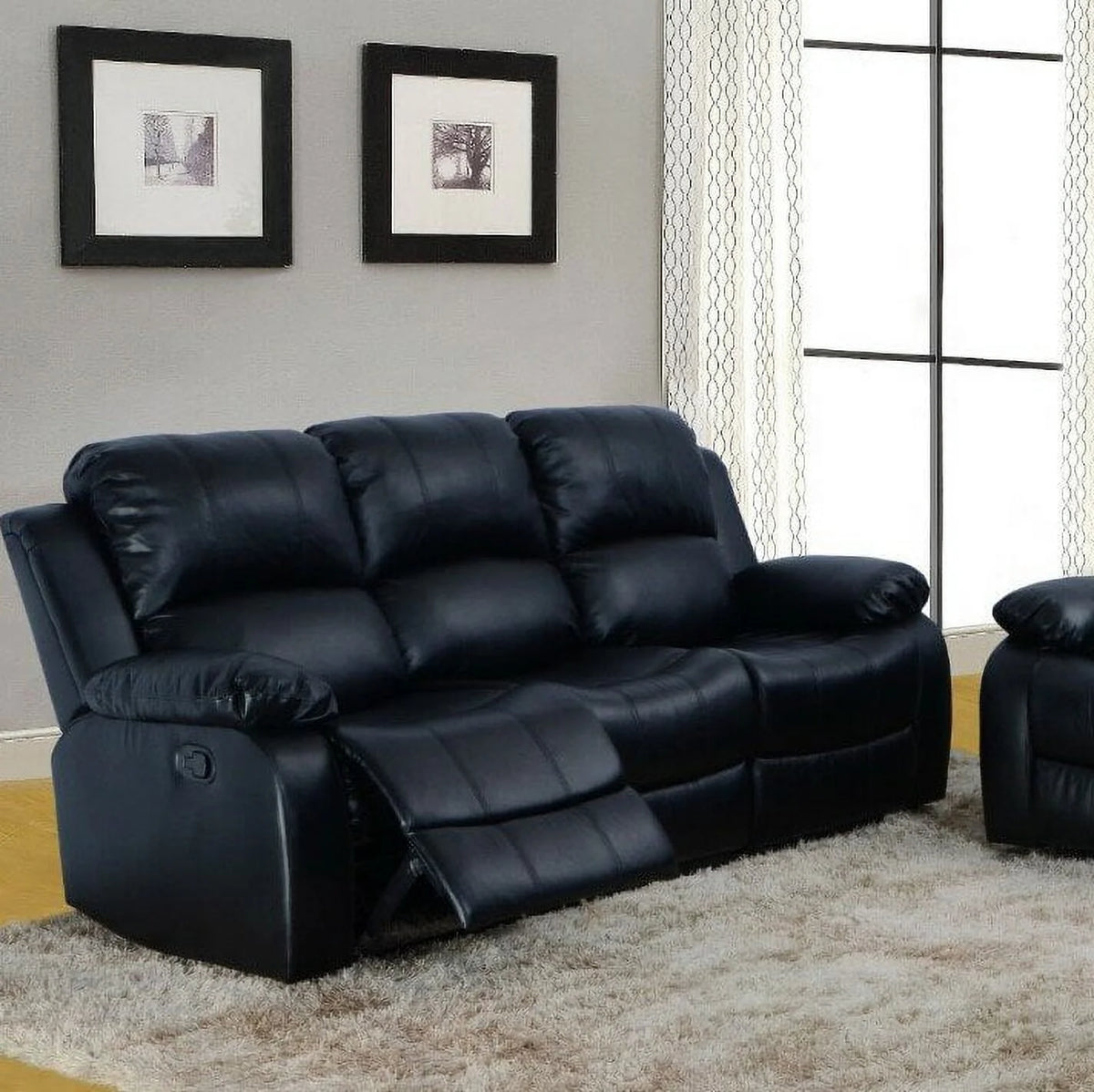 Black 3 Piece Reclining Living Room Set R94911
