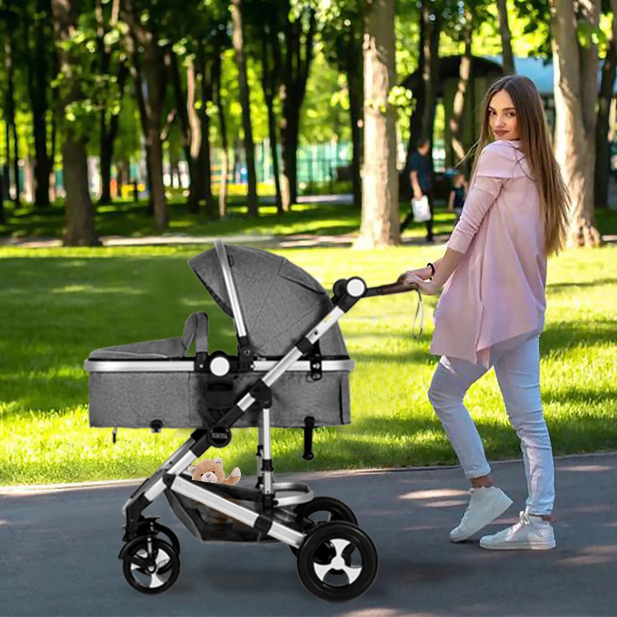 3 in 1 Reversible Newborn Bassinet Stroller S877