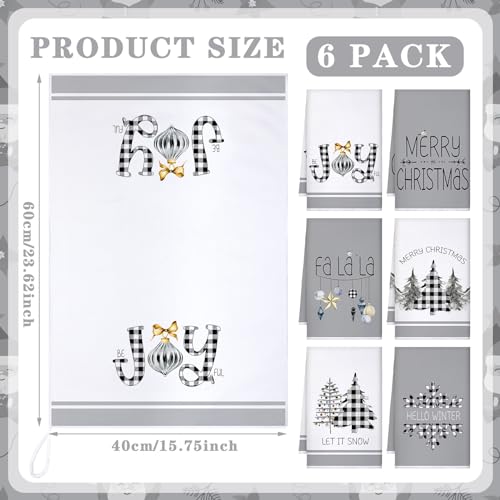 6 Pcs Christmas Kitchen Towels 16x24 Inch C4470