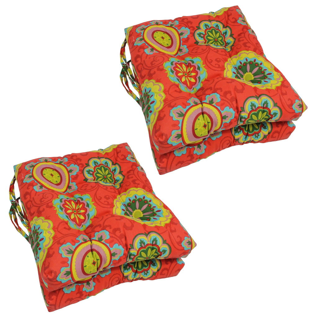 16-inch Square Tufted Indoor/Outdoor Chair Cushions Set of 4 K6790