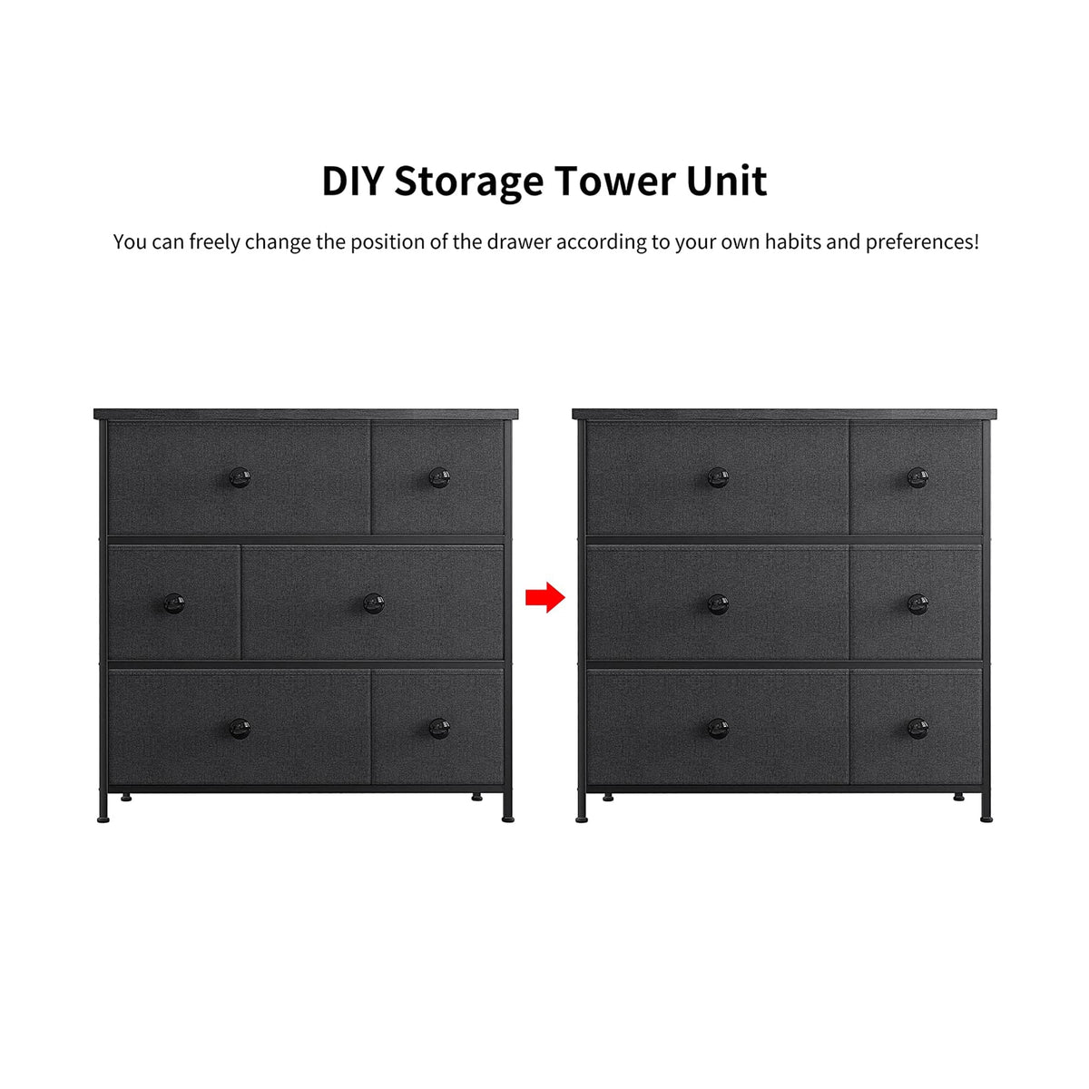 6 Drawer Steel Frame Storage Organizer Dresser O917