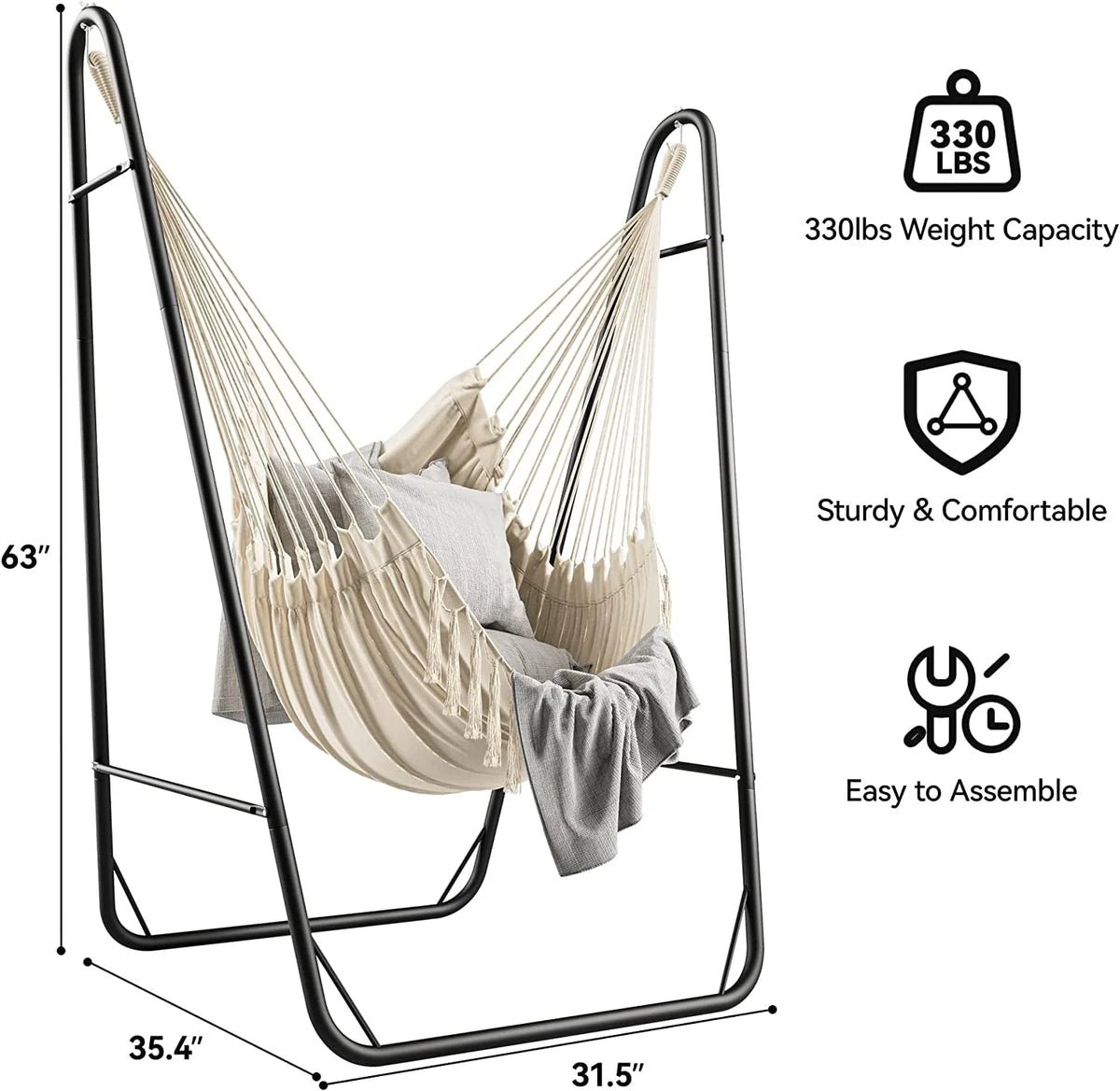 Hammock Chair with Stand Heavy Duty 330Lbs E9511