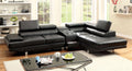 Black Bonded Leather Sectional Sofa and Speaker Console U423268