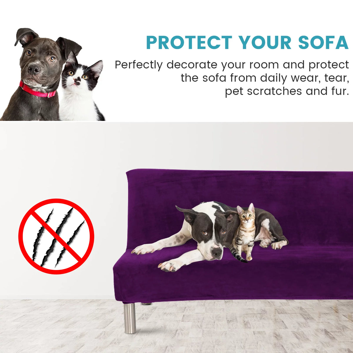 Stretch Futon Cover Armless Sofa Bed Cover M866