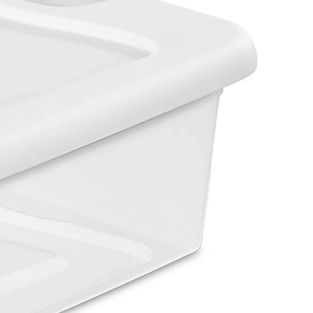 32-Quart Clear Blue Stackable Latching Storage Box L355243