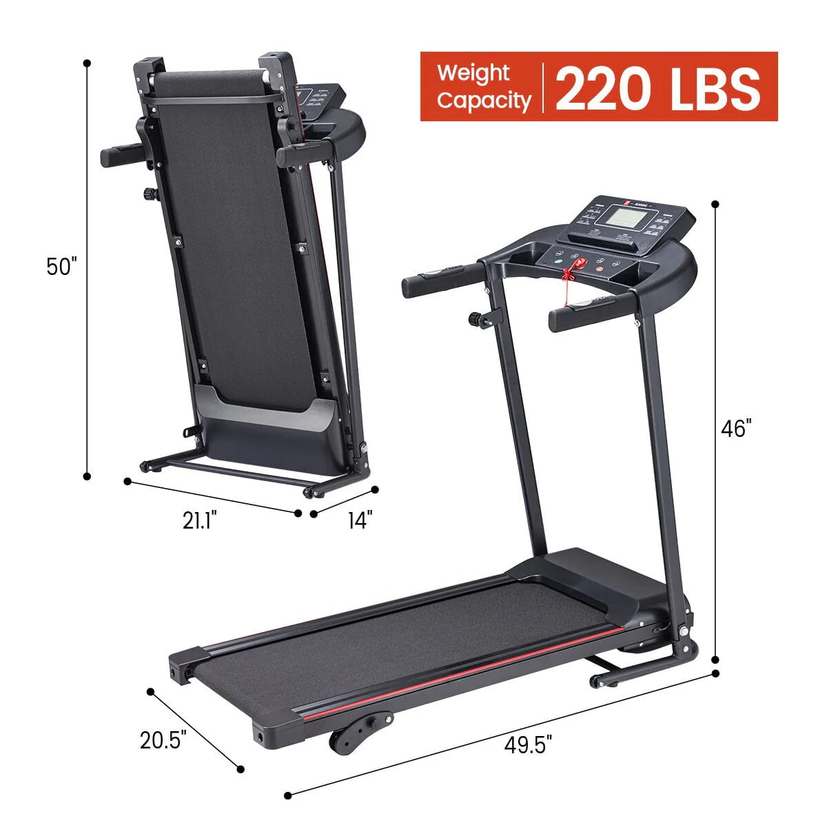 2.5HP Folding Incline Electric Treadmill B115681