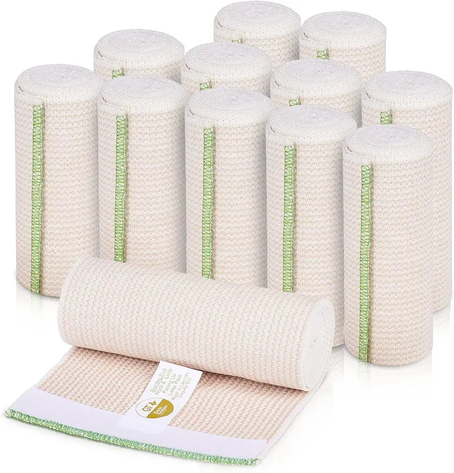 Elastic Bandage Wrap 6" 12 Pack Latex Free Compression Roll K4024