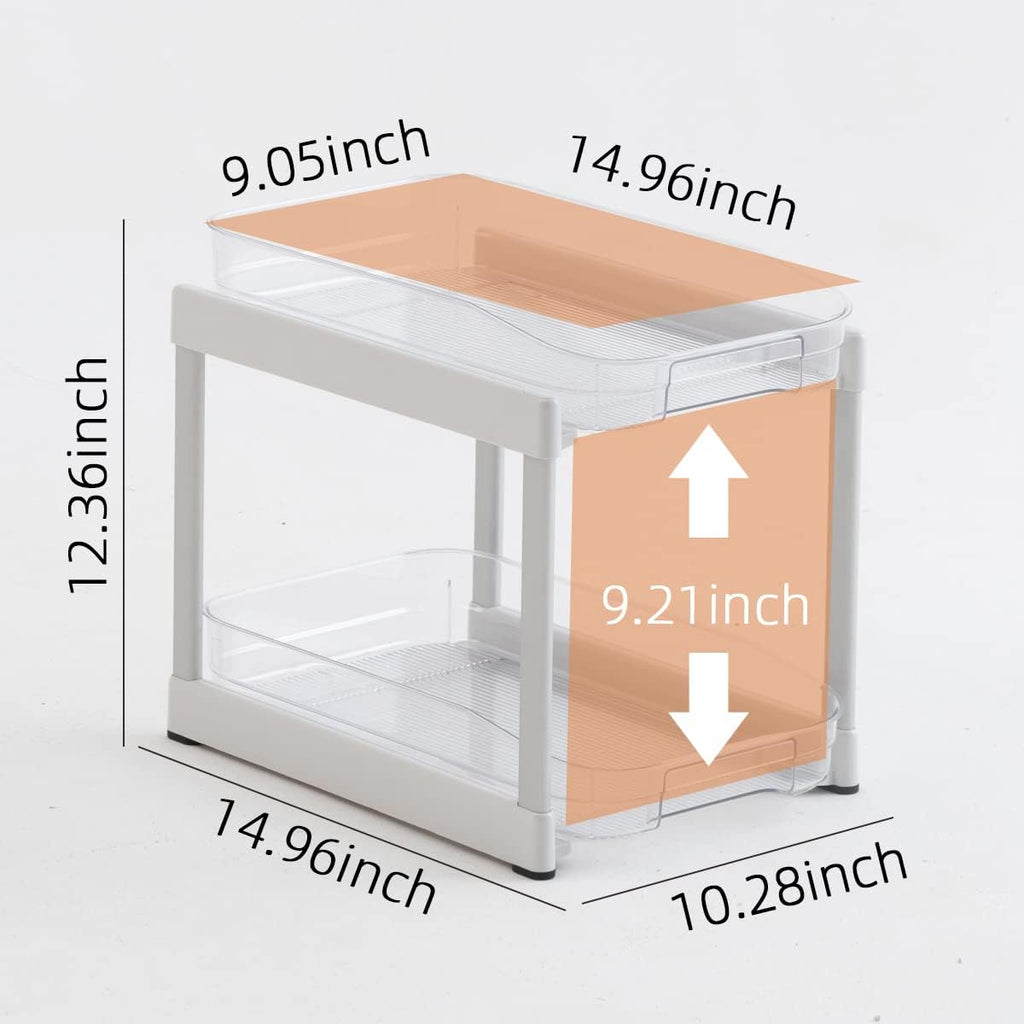 2 Tier Pull Out Kitchen Storage Organizer Drawer O430