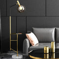 67" Tray Table Floor Lamp Dome Glass Shade 1-Light Gold V37330