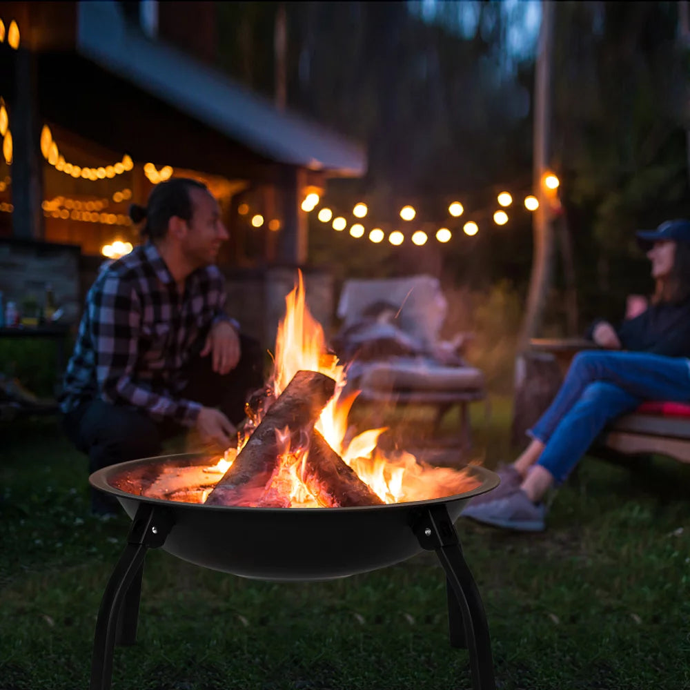 22'' Wood Burning Fire Pit with Lid X77874