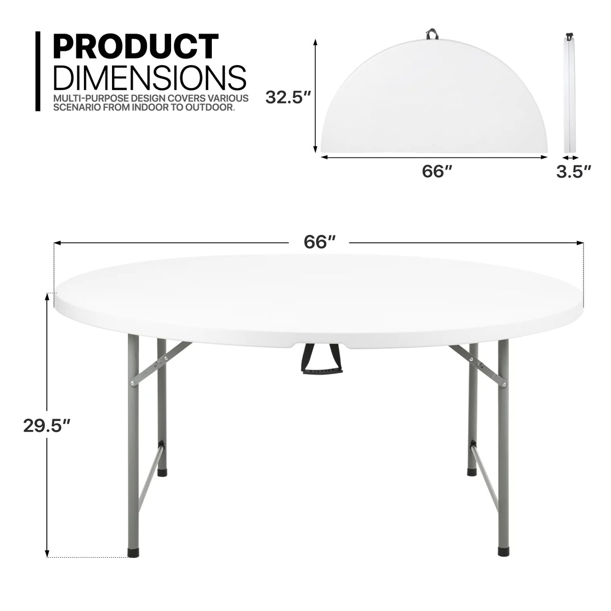 13 Pieces 5.5 FT White Folding Table and Chair Set E13824