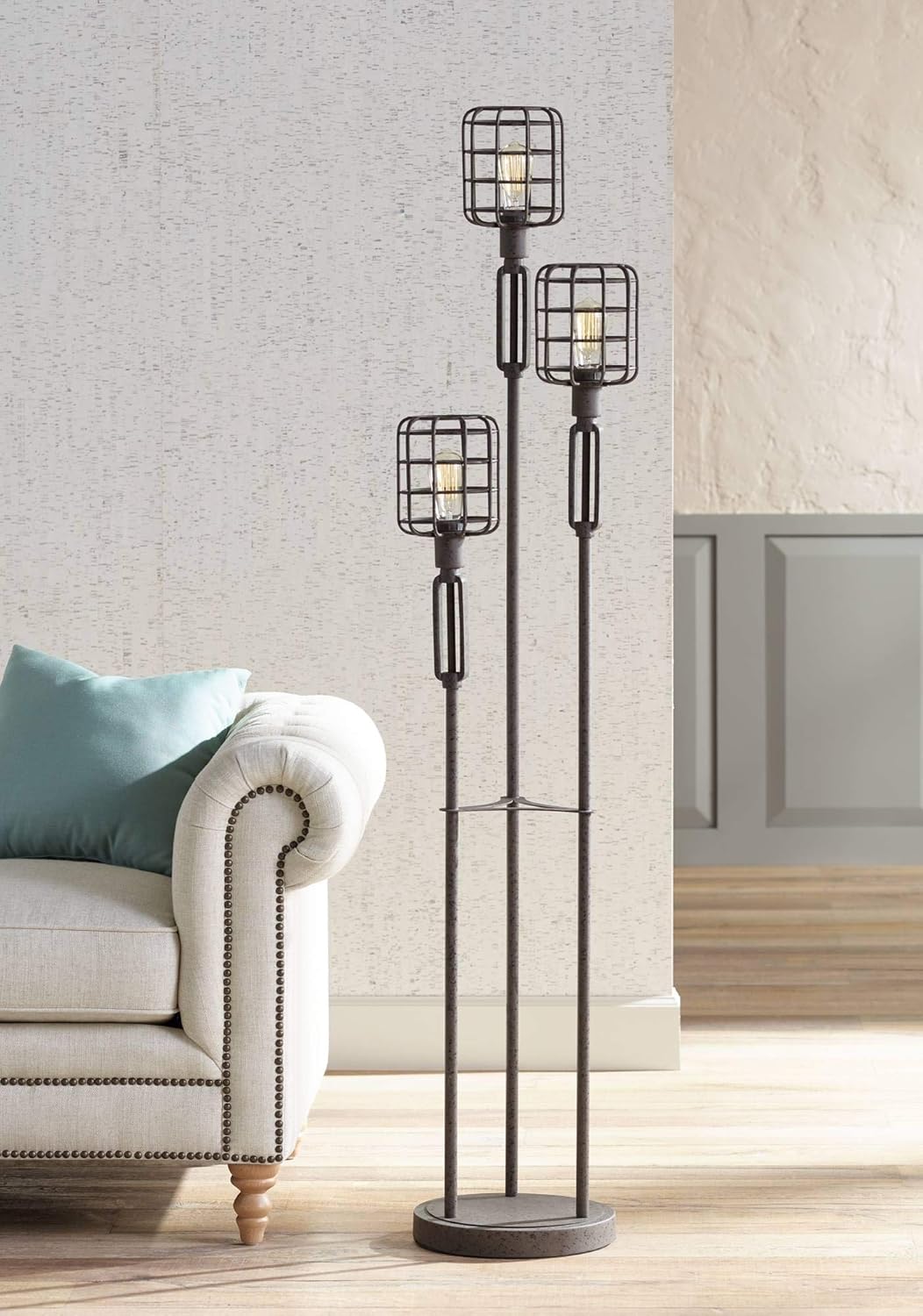 Modern Industrial Dimmable 3-Light LED Floor Lamp E95799