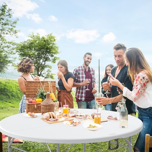 48" Round Bi-Folding Portable Plastic Table B295