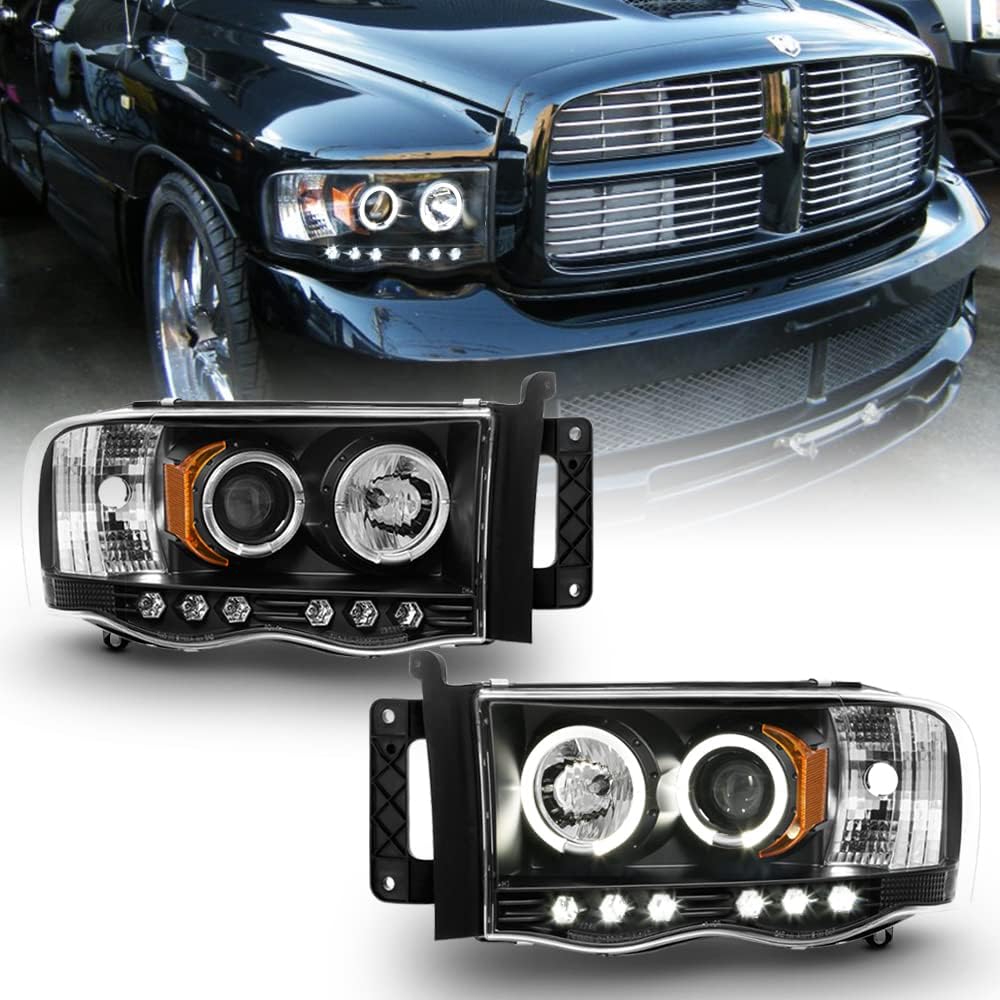 For 2002-2005 Dodge Ram 1500 2500 3500 LED Projector Headlights Assembly V724