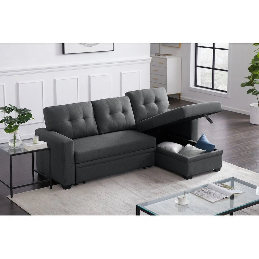 Upholstered Pull out Sectional Sofa with Chaise O57315