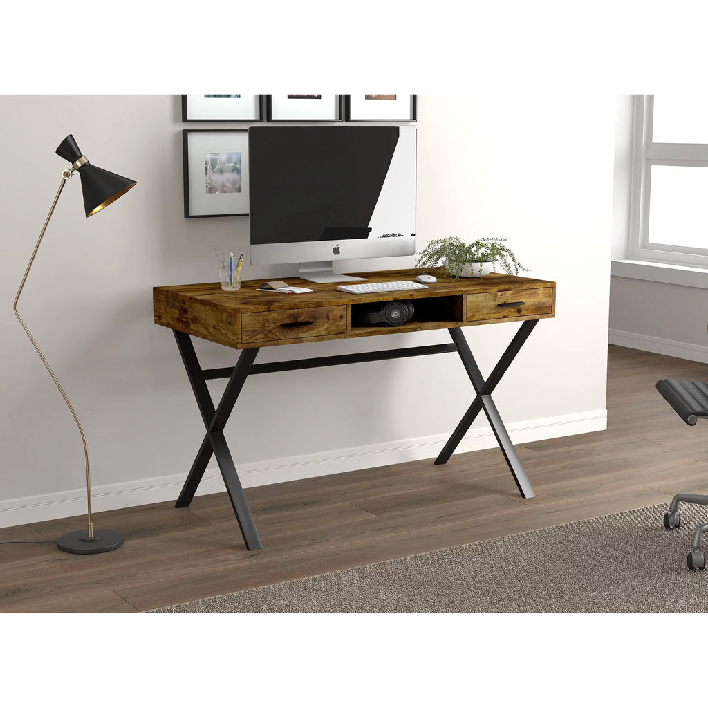 47"L 2-Drawers 1-Shelf Metal Computer Desk B451373