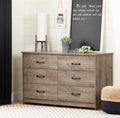 6 Drawer Weathered Oak Dresser F751