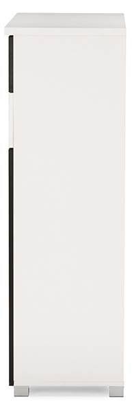 Black and White 2-Tone Shoe Cabinet with Two Doors B882980