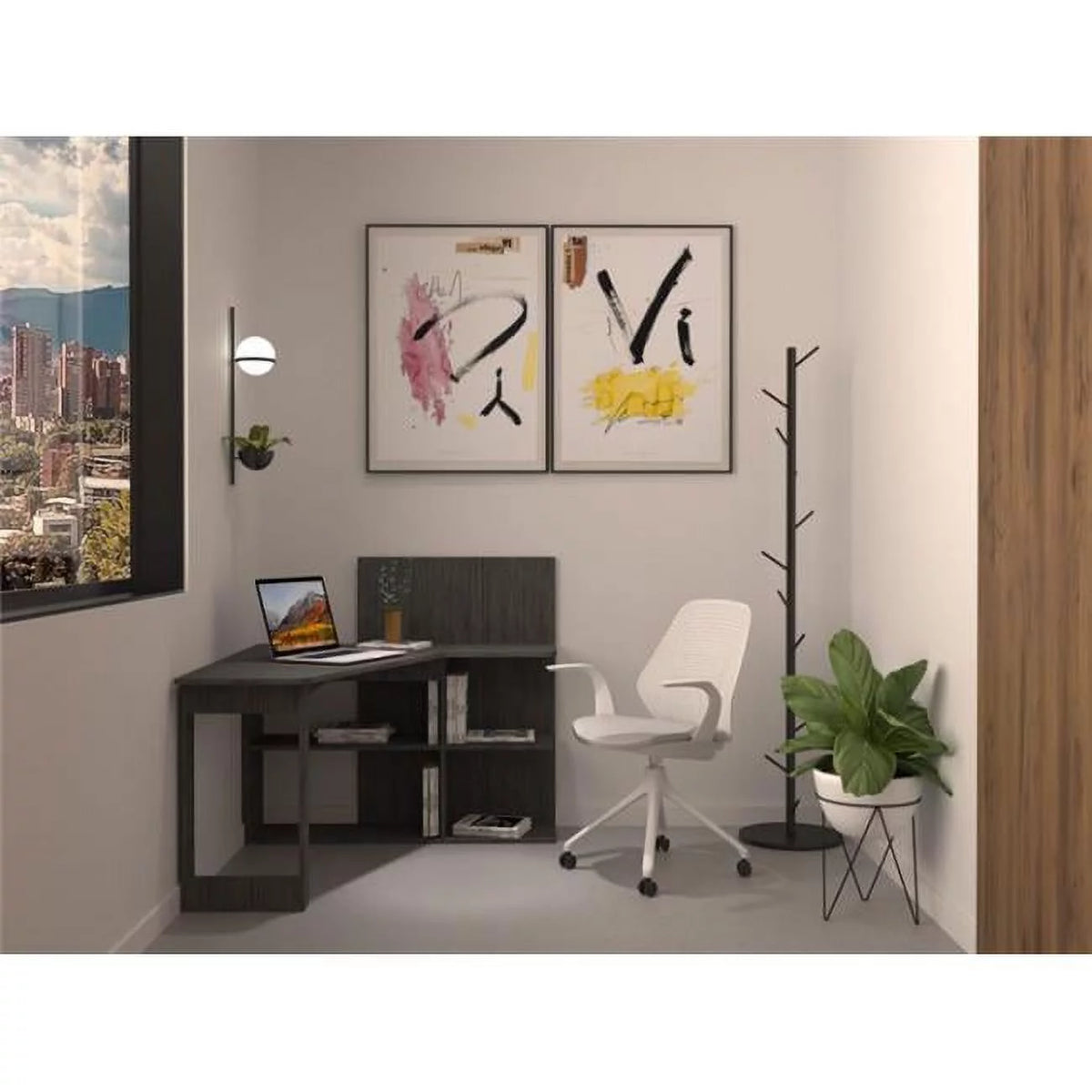 Smokey Oak Writing Computer Desk F385793